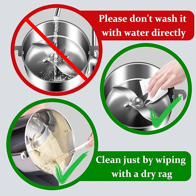 750g Grain Mill, flour mill grinder for home, Electric Stainless Steel Grain Grinder for Wheat, Spices, coffee,Corn and Other Dry Food Grinders for Kitchen - Bloomnest