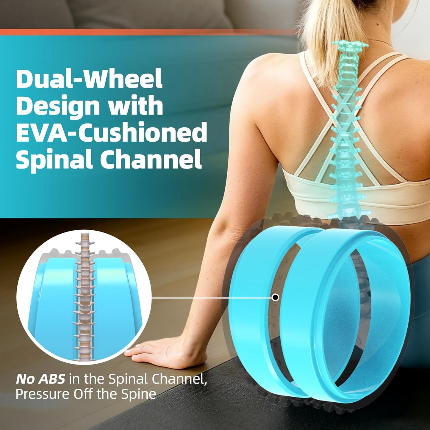 Back Roller for Back Pain Reliefn & Stretching, Deep Tissue Massage Roller Supports Up to 530 lbs / 240 kg, 5.5''-7.5'' Curved Foam Roller for Home Stretching & Physical Therapy