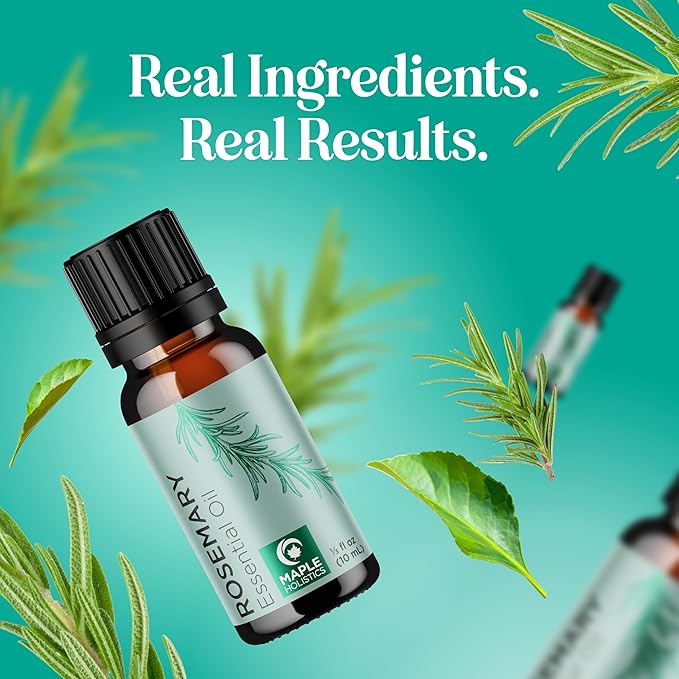 Pure Rosemary Essential Oil for Aromatherapy - Undiluted Rosemary Oil for Hair Skin and Nails - Rosemary Essential Oil for Diffusers Plus Hair Oil for Enhanced Shine Cleansing and Dry Scalp Treatment - Bloomnest