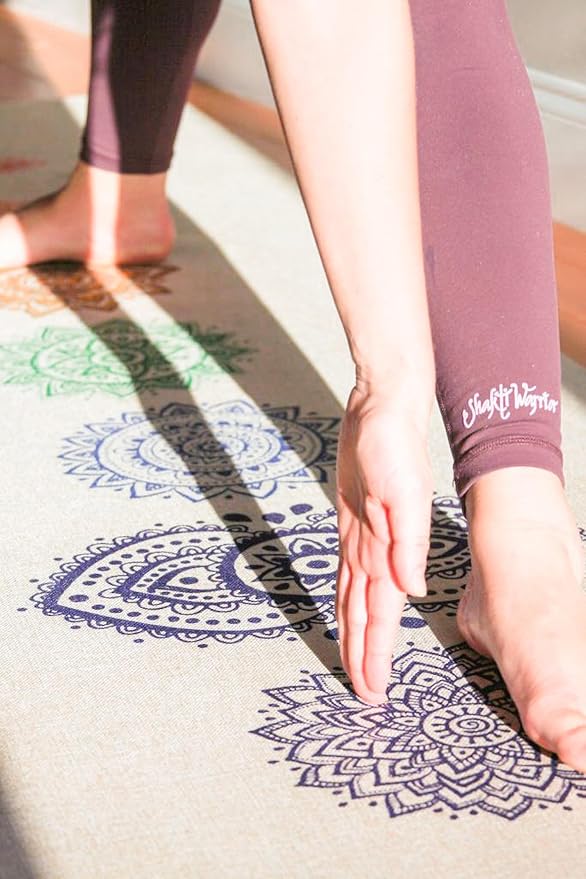 Shakti Warrior Pro Hemp Mat - Artist Designed, Premium Printed Eco-Friendly Non-Slip mat, Great for Regular & Hot Yoga, Pilates, Workouts 72 inch x 24 inch x 3mm Thick - Bloomnest