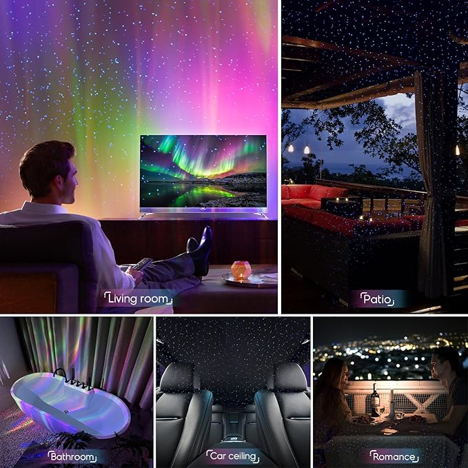 Rossetta Galaxy Projector, Star Projector LED Lights for Bedroom, Outdoor Lighting Projector, Starry Night Light with White Noise and Bluetooth Speaker, Gifts for Kids Adults Christmas, Birthdays - Bloomnest