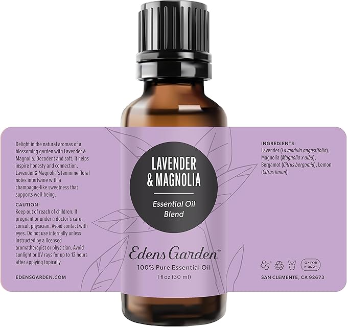 Edens Garden Lavender Magnolia Essential Oil Blend- 100% Pure Premium Grade, Undiluted, Natural, Therapeutic, Aromatherapy, The Best for Skin, Candle, Laundry 30 ml (1 fl oz) EdensGarden