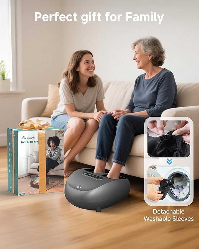 Foot Massager with Heat Compression Kneading Rolling Shiatsu Feet Massager for Plantar Fasciitis Neuropathy, Large Size 14" Remote Control Foot Heater/Heated Feet Warmer Gifts/Presents for Women,Men - Bloomnest