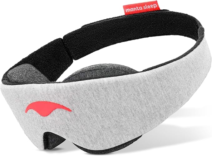 Manta Sleep Mask - 100% Light Blocking, Adjustable Sleeping Mask with Detachable Eye Cups, Ultra Comfortable for Women & Men, Zero Pressure on Lashes, Perfect for Travel/Shift Work
