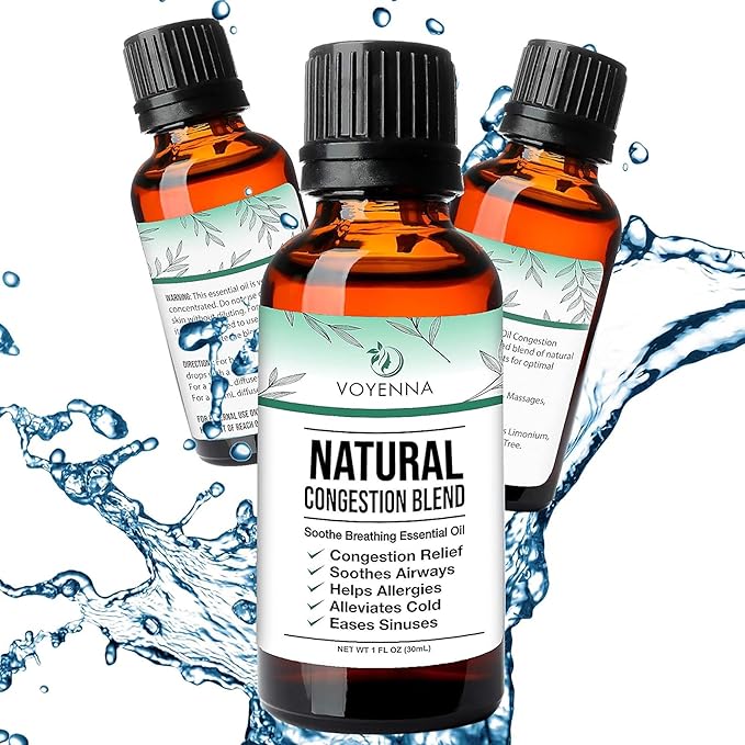 Essential Oil Breathe Blend for Diffuser, Humidifier, Aromatherapy & Rub with Peppermint & Eucalyptus Oils | for Headache, Allergy & Congestion - Bloomnest