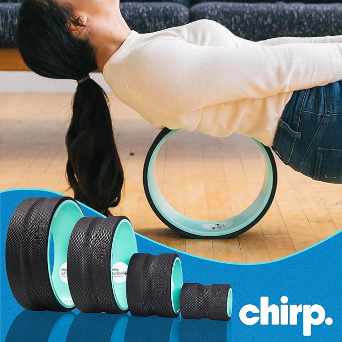 Chirp Wheel Foam Roller – Targeted Back & Neck Relief, Lumbar Spine Stretcher, Spinal Decompression Back Stretcher, Massage Roller with Density Foam for Physical Therapy, Supports 500lbs, 4-Pack Mint