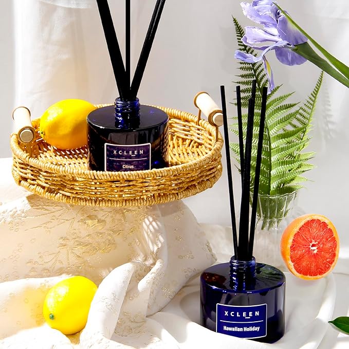 Reed Diffusers for Bathroom, 6.7 oz(200ml) Citrus Scented Oil Diffuser with Fiber Sticks, Air Freshener for Bedroom, Office, Home Fragrance Decor - Bloomnest
