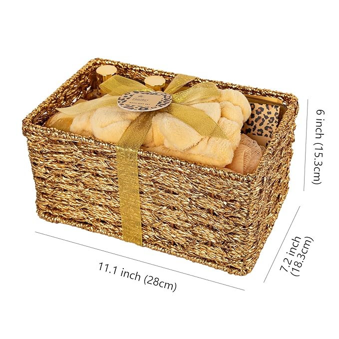 35 Pcs Valentines Day Gifts for Women, Honey & Almond Bath & Body Gift Basket, Face Skin Care Kit, Home Spa Gift Set, Self-Care Kit, Necklace, Birthday, Christmas, Mother Day, Anniversary