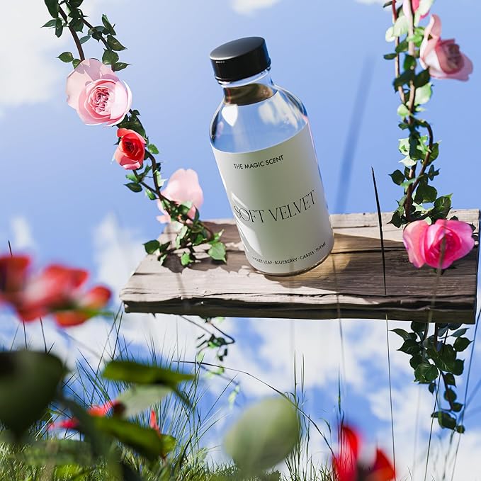 The Magic Scent Soft Velvet Diffuser Oil - Hotel & Home Luxury Scents - Diffuser Oil Scents for Home Designed for Use in All Diffusers - 4 fl oz, 120 mL - Bloomnest