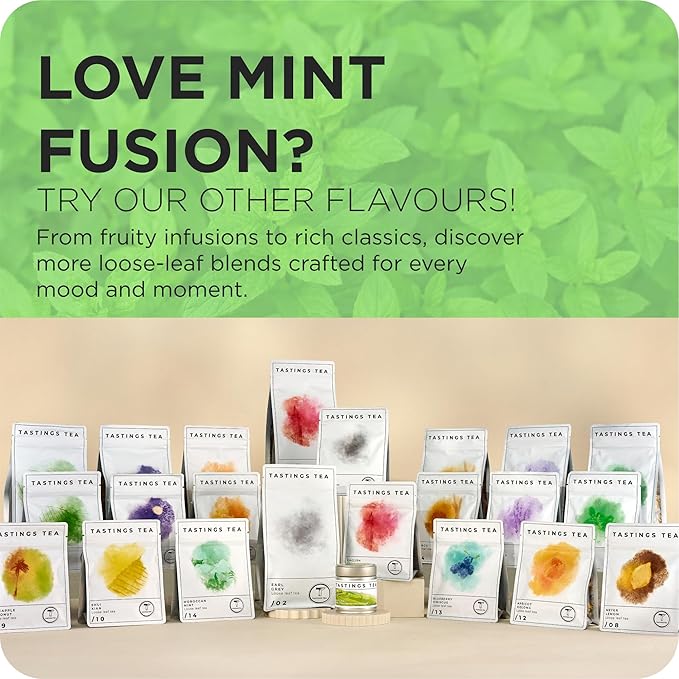 Tastings Tea Mint Fusion - 4.5 oz Loose Leaf | Energising Boost | Small-Batch Freshness - Bloomnest