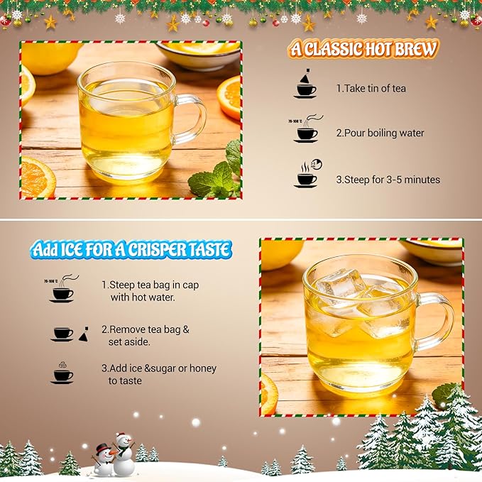 Decaf & Soothing Herbal Tea Gift Set - Relaxing Chamomile Lavender, Cinnamon Apple & Hibiscus Tea, Assorted Variety Tea Gift Set for Women, 7 Flavors, 16Pods