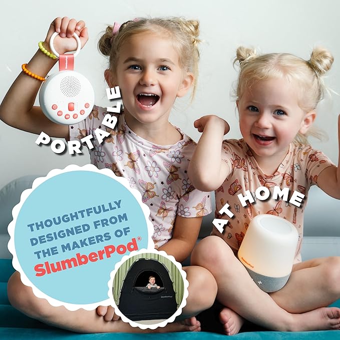 SlumberPod SlumberCalm 2-in-1 Sound Machine with Light for Kids | Baby Sleep Soother | White Noise Machine Baby | Nature Sounds | 8 Night Light Colors | Sound Machine | Rechargeable - Bloomnest