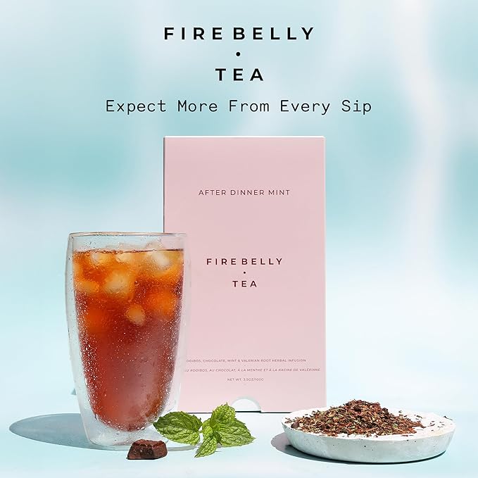 Firebelly Tea After Dinner Mint, Organic Chocolate & Mint Tea with Valerian Root for Sleep, Loose Leaf Herbal Drink, Caffeine-Free, For Relaxing Nighttime, 3.5 oz, Pack of 1 - Bloomnest