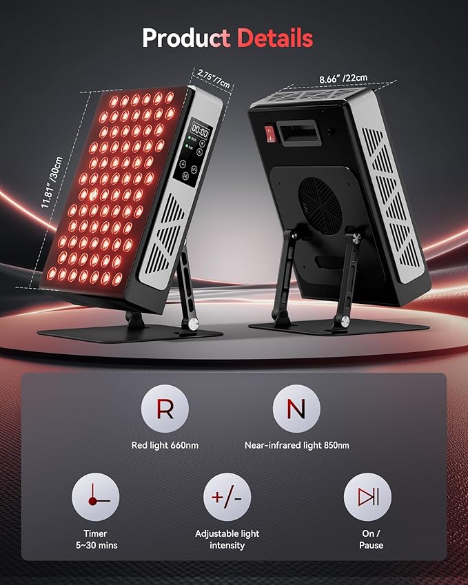 2026 Upgraded Red Light Therapy for Body Face, Dual Chip 660nm 850nm Red Light Panel with 3 Modes, Dimmable & Timer, Infrared Light Therapy for Home Office Gym, Basic 78 LEDs Flikeze