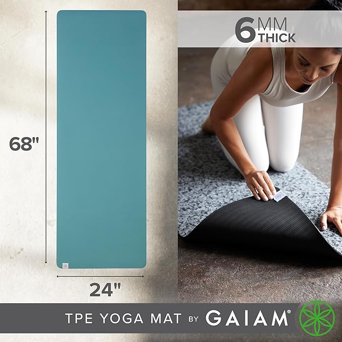 Gaiam Yoga Mat Performance TPE Exercise & Fitness Mat for All Types of Yoga, Pilates & Floor Exercises - Bloomnest