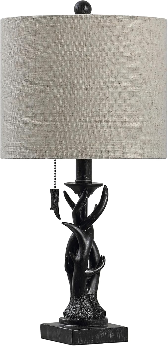 JONATHAN Y JYL1031B Gaston 20.5" Resin Mini LED Table Lamp for Living Room, Family Room, Dining Room, Bedroom, Hallway, Office, Antique Black - Bloomnest