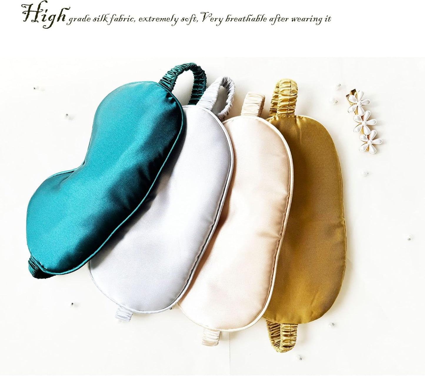 Silk Eye Mask for Sleeping - Satin Eye Cover with Silk Storage Bag Green