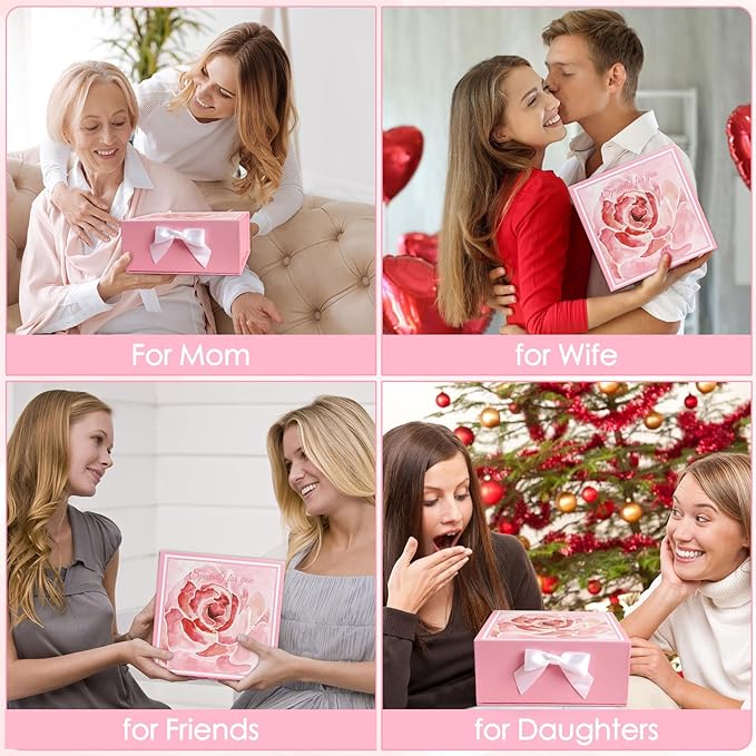 Mother's Day Gifts,Rose Spa Gifts Set, Bath Gifts Set for Women, Relaxing Spa Gift Basket for Women, Self Care Package, Home Spa Products, Birthday Gifts for Mom Mother's Day (Rose) - Bloomnest
