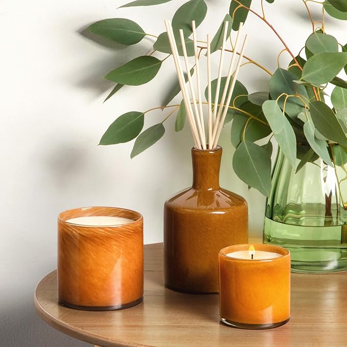 LAFCO New York Signature Candle, Amber Black Vanilla - 15.5 oz - 90-Hour Burn Time - Reusable, Hand Blown Glass Vessel - Made in The USA - Bloomnest