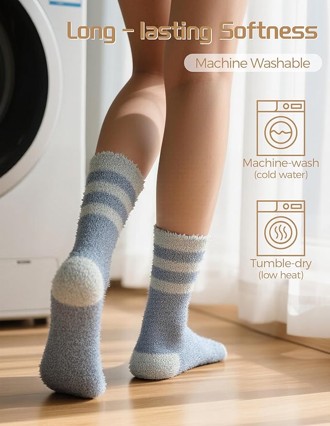 TEHOOK Warm & Cozy Valentines Gifts for Women, Fluffy Fuzzy Plush Sleeping Slipper Socks - Soft Warm Fabric