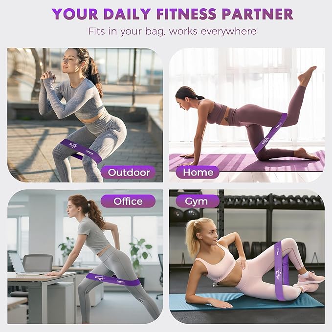 WSAKOUE Fabric Resistance Bands for Working Out – 5 Booty Bands for Women & Men, Exercise Workout Bands for Legs, HIPS & Glutes – Ideal for Home Fitness, Yoga, Pilates & Rehab