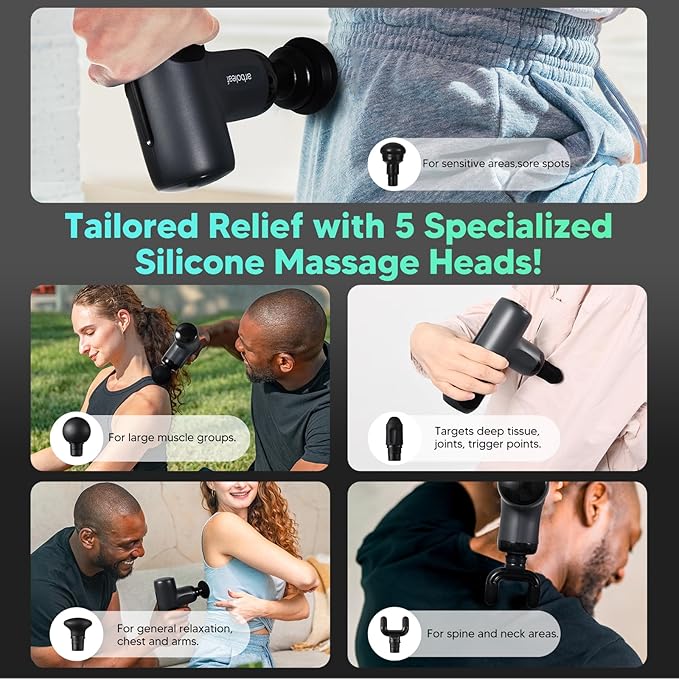 arboleaf Mini Massage Gun Deep Tissue, Percussion Muscle Massager for Back Pain Relief, Small Massage Gun with Case Travel Size, Handheld Quiet, Portable - Bloomnest