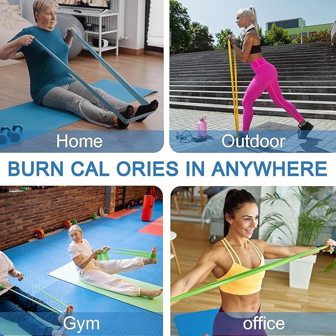 5 Pcs Professional Resistance Bands. Latex-Free, Elastic Band, Work Out Bands, Stretch Bands for Working Out Women or Men, Exercise Bands Set for Physical Therapy, Yoga, Pilates - Bloomnest