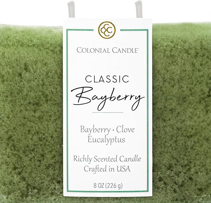 Colonial Candle Bayberry Scented Candle Jar, Highly Fragranced Candles for Home Scented, Mottled Wax Candle, 2 Wick, 8 oz - Made in The USA - Bloomnest