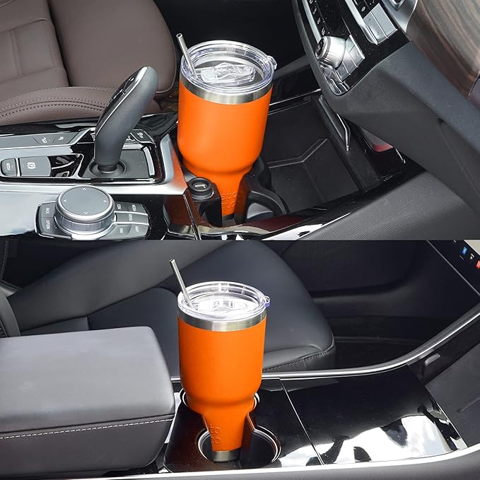 WETOWETO 30 oz Tumbler Stainless Steel Vacuum Insulated Coffee Ice Cup Double Wall Vacuum Coffee Cup Thermal Cups for Hot and Cold drinks, Suitable for Beach, Travel (Orange, 1 Pack) - Bloomnest