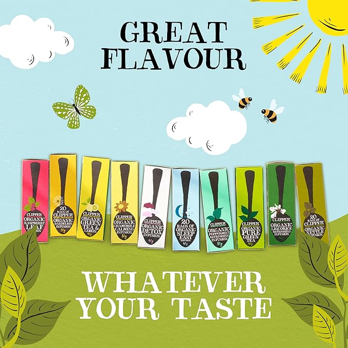 Clipper Tea Organic Fairtrade Everyday - USDA Organic, Non-GMO, Fair Trade, Sustainable Caffeinated British Tea, 4 Pack, 320 Unbleached Tea Bags - New Foil Free 100% recyclable packaging - Bloomnest