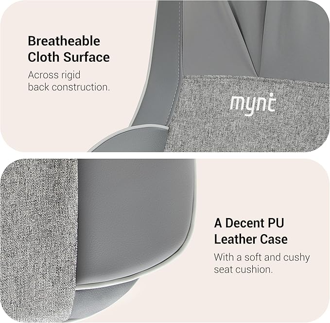 Mynt 2D & 3D Shiatsu Neck and Back Massager for Chair with 10 Deep Kneading Nodes, Adjustable Back Massage with Heat, Portable Massage Chair Pad (Gray) - Bloomnest