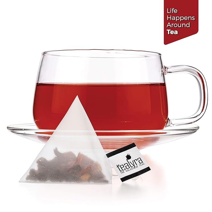 Tealyra - Grandma's Garden Berry - 25 Bags - Fruit Tea Blend - Hibiscus and Berries Based Herbal Loose Leaf Tea - Vitamines Rich - Caffeine-Free - Pyramids Style Sachets - Bloomnest