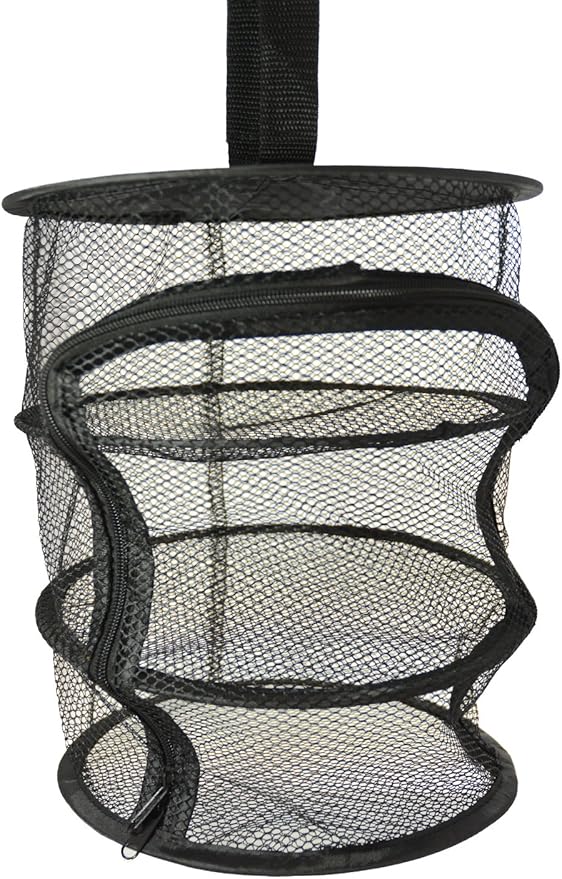 9 Inch 3 Level Micro Hanging Dry Net Indoor/Closet Drying Rack for Herbs, Organizer, Freshner - Black Mash Screen with Top-to-Bottom Zipper - Apartment Size with Zipped Storage Pouch - Bloomnest