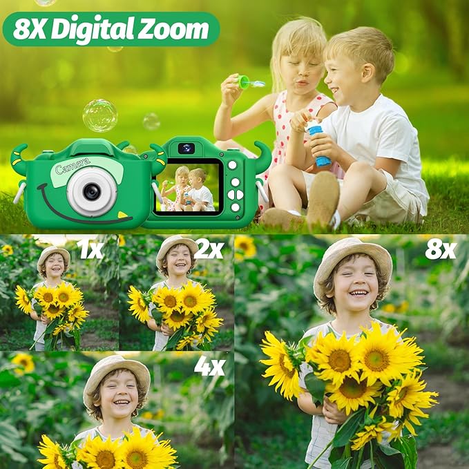 Goopow Kids Camera Toys for 3-8 Year Old Girls Boys,Children Digital Video Camcorder Camera with Cartoon Soft Cover, Best Chritmas Birthday Festival Gift for Kids - 32G SD Card Included - Bloomnest