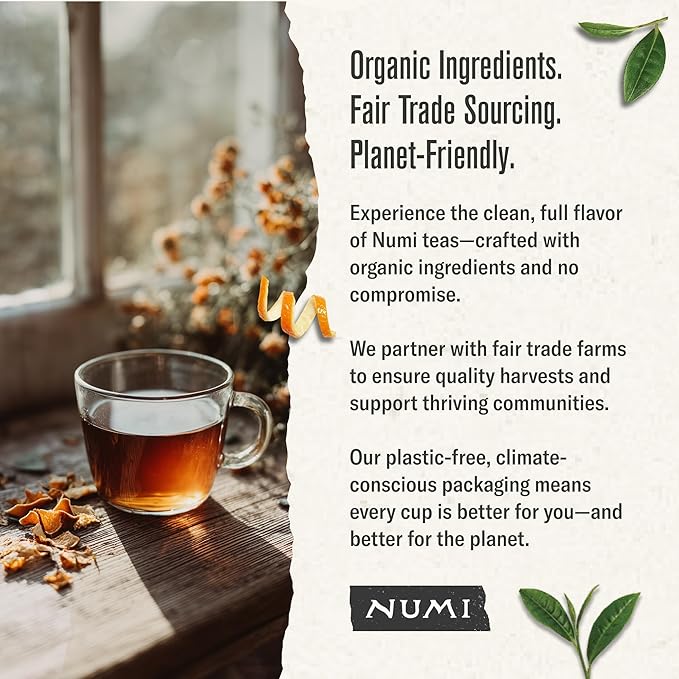 Numi Organic Aged Earl Grey Tea, 18 Tea Bags (Pack of 3) Black Tea With Bergamot Orange, Caffeinated (Packaging May Vary) - Bloomnest