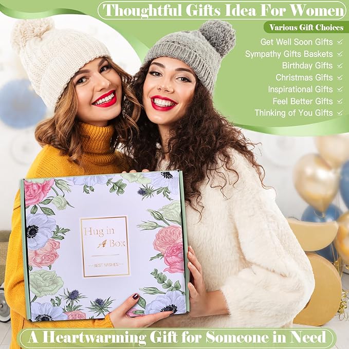Get Well Soon Gifts for Women Sympathy Gift Baskets Thinking of You Self Care Package Feel Better After Surgery Gifts Tassel Blanket Appreciated Birthday Gifts for Women Sister Friend Mom Daughter - Bloomnest