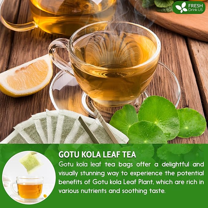 FreshDrinkUS, Premium Gotu Kola Leaf Tea โ 75 Tea Bags | Pure Dried Centella Asiatica Leaves | Naturally Caffeine-Free Herbal Tea | Refreshing Aroma & Smooth Taste | Premium Herbal Infusion. Vegan - Bloomnest