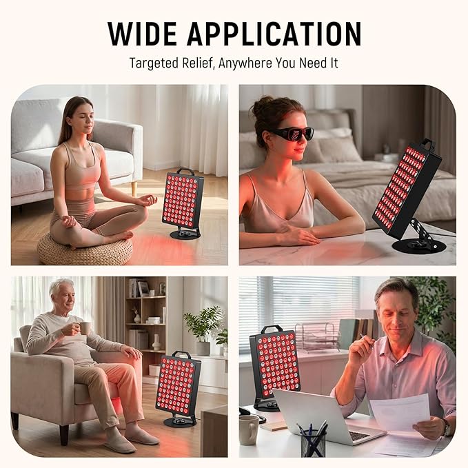 Red Light Therapy for Face and Body, 80 Dual Chip LEDs Lamp,High Power Red Near Infrared Light Therapy Panel, Remote-Controlled with 5 Speed (Wavelengths 660nm and 850nm) Bloomnest