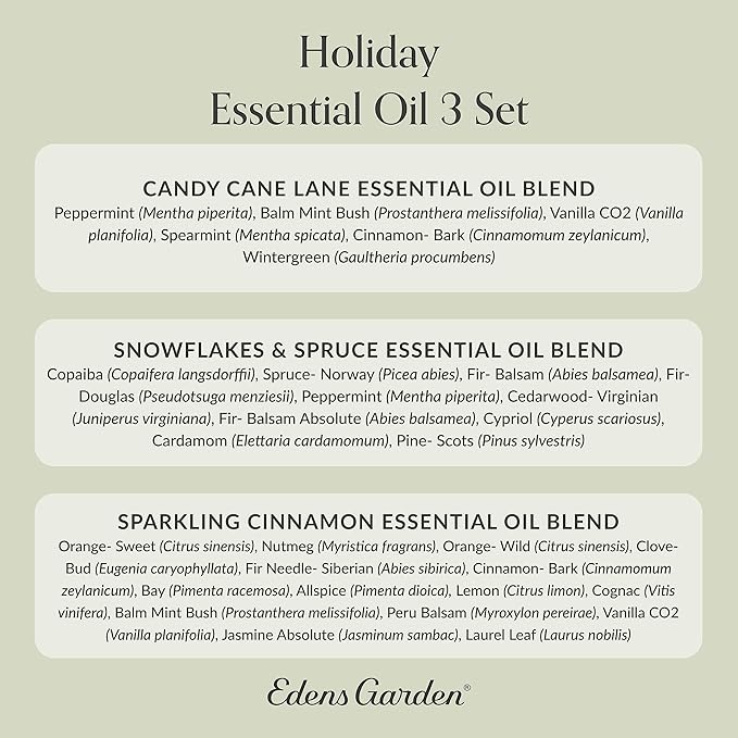 Edens Garden Christmas Essential Oil Blends Holiday 3 Set – 100% Pure Therapeutic Grade, Natural & Free of Fragrance Oil – for Autumn & Winter Festive Season - Ideal for Home Diffusers, 10 ml/ 3 Pack - Bloomnest
