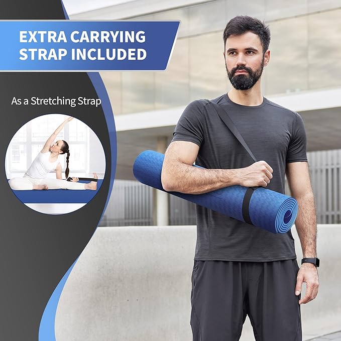 CAMBIVO Extra Wide Yoga Mat for Women and Men (72"/84"x 32"x 1/4") TPE Workout Mat, Non-slip Large Exercise Fitness Mat for Yoga, Pilates, Workout - Bloomnest