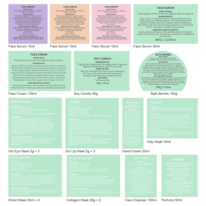 Valentines Day Gifts for Women, 33 Pcs Tea Tree Skin Care Gift, Face Sheet Mask, Self Care Kit Spa Gift Baskets, Necklace, Bath and Body Set, Mother Day, Birthday Present, Christmas - Bloomnest