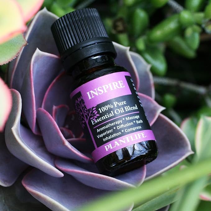 Plantlife Inspire Aromatherapy Essential Oil Blend - Straight from The Plant 100% Pure Therapeutic Grade - No Additives or Fillers - Made in California 10 ml - Bloomnest