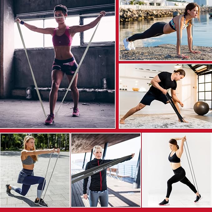 Resistance Bands, Pull Up Bands, Workout Bands for Exercise, Thick Heavy Resistance Band Set with Door Anchor, Elastic Bands for Body Stretching, Crossfit Training at Home/Gym Men & Women Women - Bloomnest