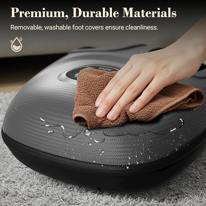 Foot Massager with Heat, FSA HSA Eligible Shiatsu Foot Massager Machine for Plantar Fasciitis, Adjustable Vibration & Pressure for Neuropathy Pain, Women Men Gifts, Fits Up to 12"(Gray) - Bloomnest