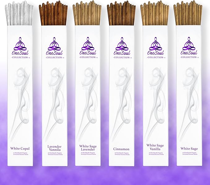 Cinnamon Incense Sticks, Natural Incense Sticks, Insence-Sticks for Aromatherapy, Hand-Rolled Artisan Meditation Incense, Spiritual Gift, 90-Minutes Burn Time, 11 Inches, Pack of 20 OneSoulCollection%C2%AE