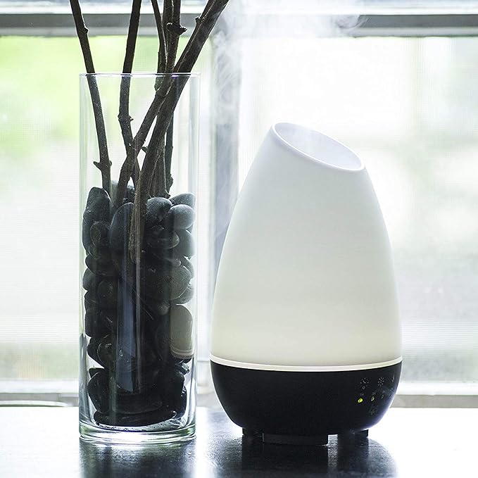 HealthSmart 500ML Essential Oil Diffuser for Large Rooms, Cool Mist Humidifier and Aromatherapy Diffuser, Adjustable Timer, Mist Mode and 7 LED Light Colors, White (Pack of 1) - Bloomnest