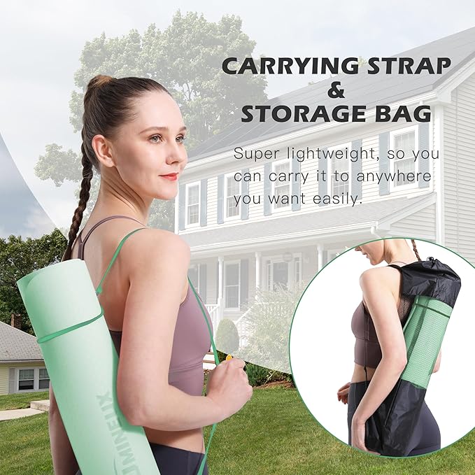 UMINEUX Yoga Mat Extra Thick 1/3'' & 2/5" Non Slip Yoga Mats for Women Eco Friendly TPE Fitness Exercise Mat with Carrying Sling & Storage Bag - Bloomnest