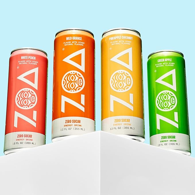 ZOA Zero Sugar Energy Drinks, Remix Variety Pack - Sugar Free with Electrolytes, Healthy Vitamin C, Amino Acids, Essential B-Vitamins, and Caffeine from Green Tea - 12 Fl Oz (Pack of 12) - Bloomnest