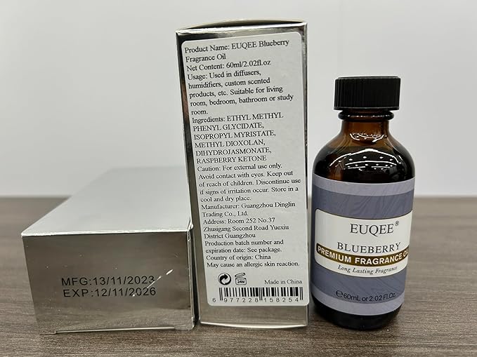 EUQEE Blueberry Fragrance Oil, Premium Fragrance Essential Oil with Glass Dropper for Diffusers, Candle & Soap Making (2.02 Fl oz/60 ml) - Bloomnest