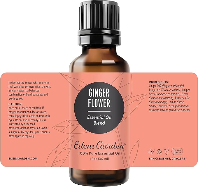Edens Garden Ginger Flower Essential Oil Blend- 100% Pure Premium Grade, Undiluted, Natural, Therapeutic, Aromatherapy, The Best for Skin, Candle, Laundry 30 ml (1 fl oz) EdensGarden